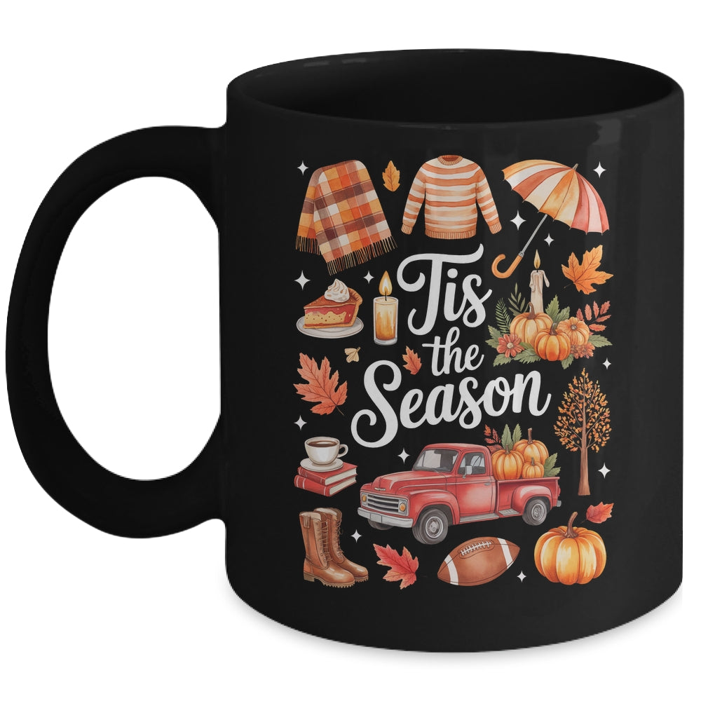 Tis The Season Pumpkin Autumn Fall Y'all Leaves Thanksgiving Mug | siriusteestore