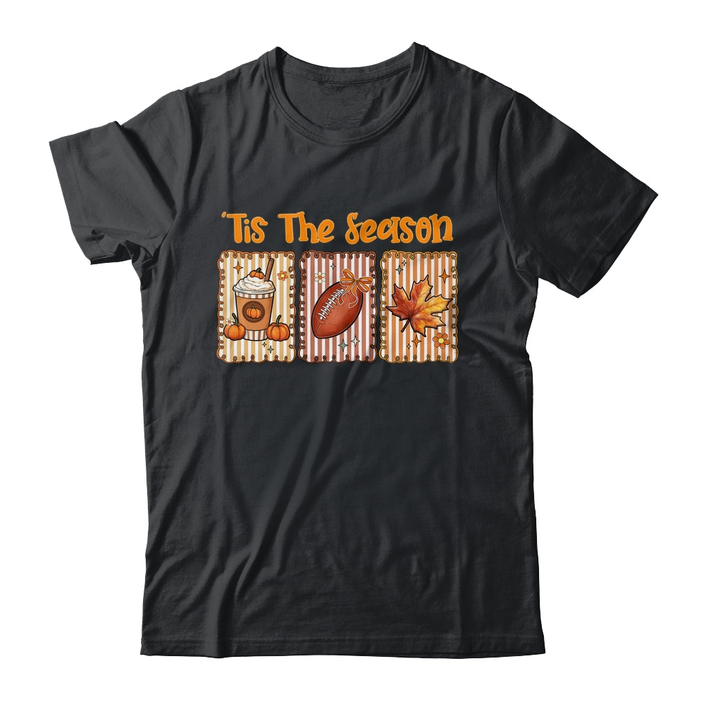 Tis The Season Retro Football Mom Coquette Bow Fall Autumn Shirt & Sweatshirt | siriusteestore