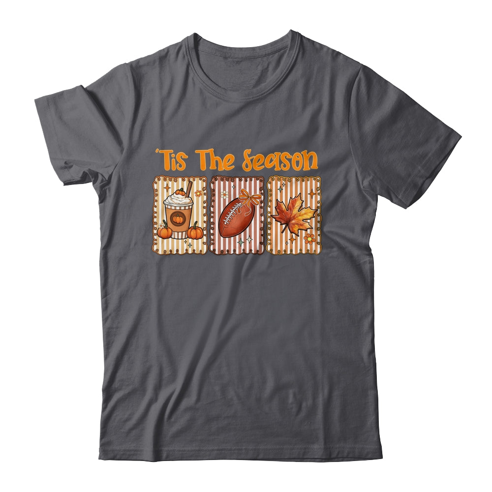 Tis The Season Retro Football Mom Coquette Bow Fall Autumn Shirt & Sweatshirt | siriusteestore