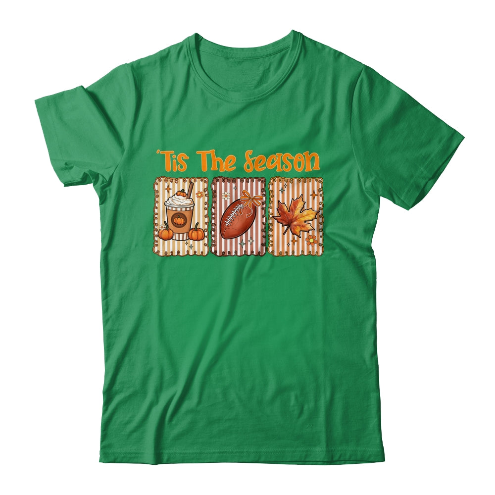Tis The Season Retro Football Mom Coquette Bow Fall Autumn Shirt & Sweatshirt | siriusteestore