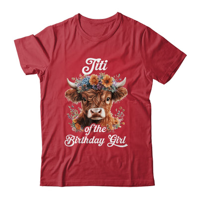 Titi Of The Birthday Girl Highland Cow Farm Family Shirt & Hoodie | siriusteestore