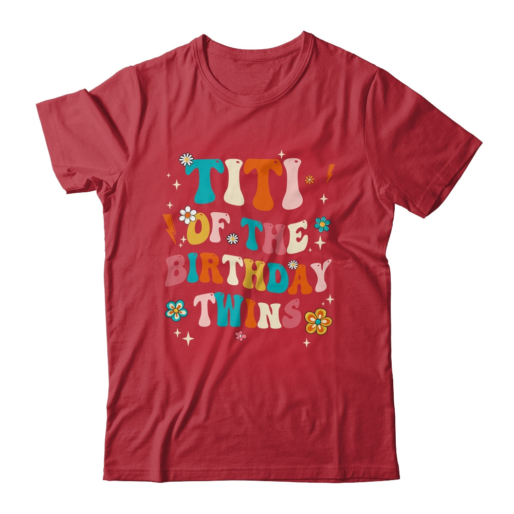 Titi Of The Birthday Twins Boys Girls Party Retro Bday Shirt & Hoodie | siriusteestore