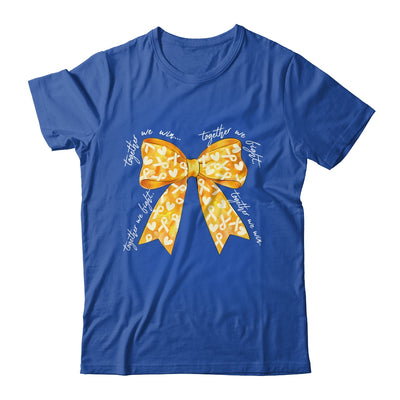 Together We Fight Coquette Bows Gold Ribbon Childhood Cancer Shirt & Hoodie | siriusteestore