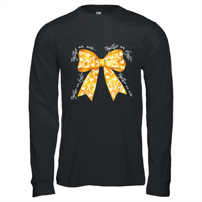 Together We Fight Coquette Bows Gold Ribbon Childhood Cancer Shirt & Hoodie | siriusteestore