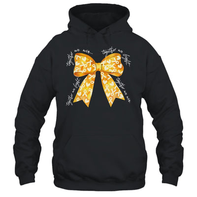 Together We Fight Coquette Bows Gold Ribbon Childhood Cancer Shirt & Hoodie | siriusteestore