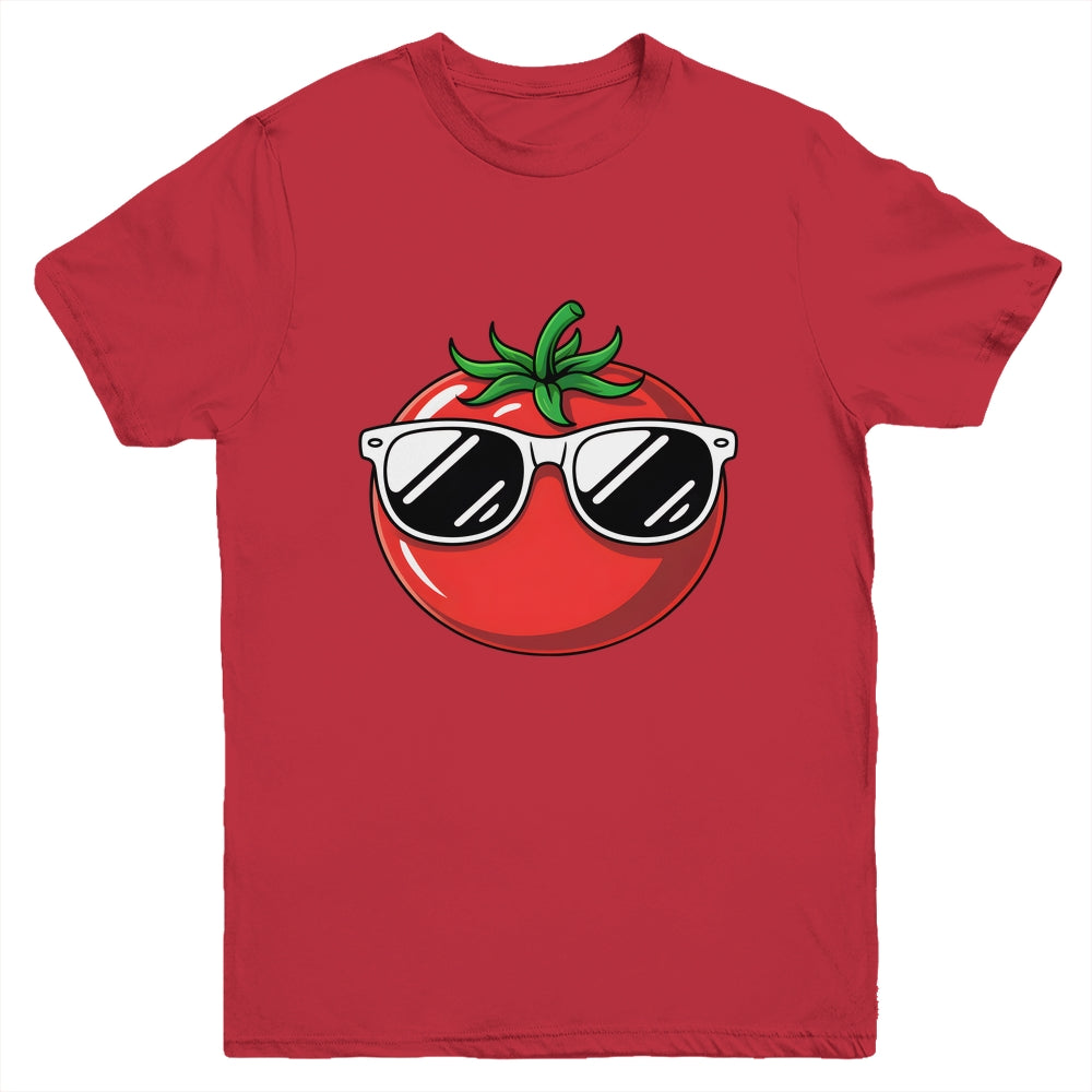 Tomato With Sunglasses Funny Tomatoes Boys Girls Kids Youth Shirt | siriusteestore