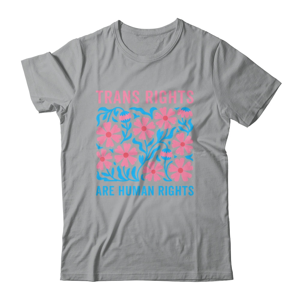 Trans Rights Are Human Rights Floral LGBTQ Pride Transgender Shirt & Hoodie | siriusteestore
