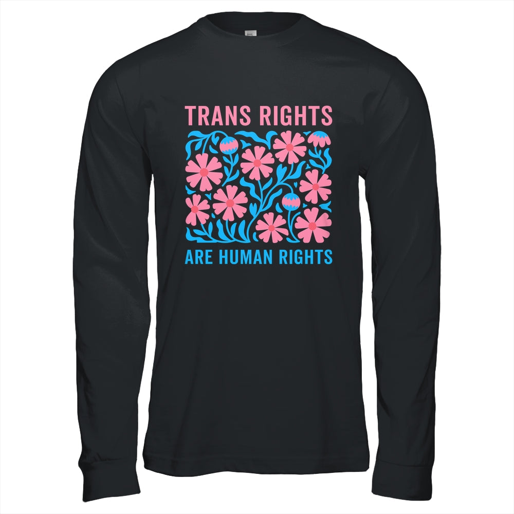 Trans Rights Are Human Rights Floral LGBTQ Pride Transgender Shirt & Hoodie | siriusteestore