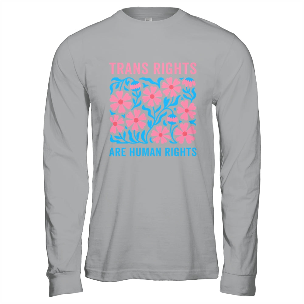 Trans Rights Are Human Rights Floral LGBTQ Pride Transgender Shirt & Hoodie | siriusteestore