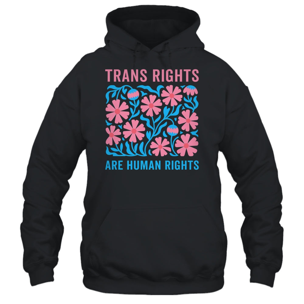 Trans Rights Are Human Rights Floral LGBTQ Pride Transgender Shirt & Hoodie | siriusteestore