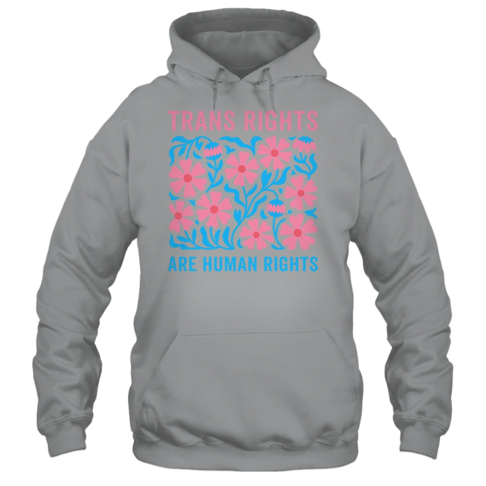 Trans Rights Are Human Rights Floral LGBTQ Pride Transgender Shirt & Hoodie | siriusteestore