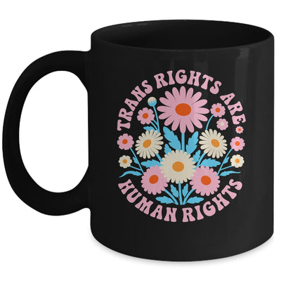 Trans Rights Are Human Rights LGBTQ Pride Transgender Floral Mug | siriusteestore