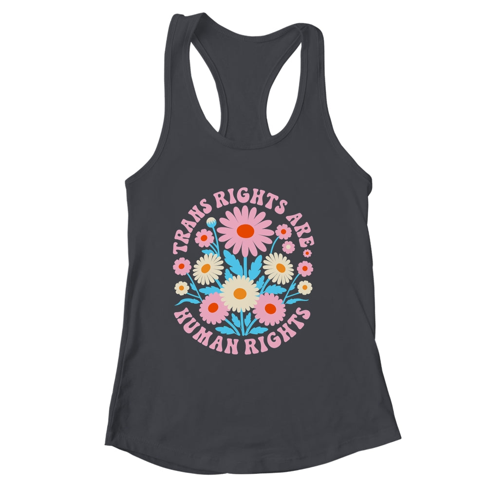 Trans Rights Are Human Rights LGBTQ Pride Transgender Floral Shirt & Tank Top | siriusteestore