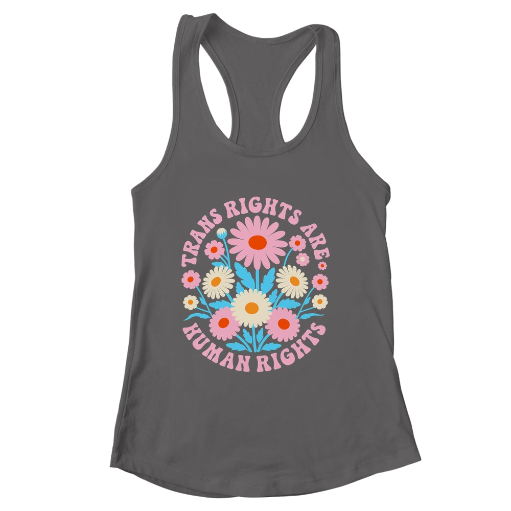 Trans Rights Are Human Rights LGBTQ Pride Transgender Floral Shirt & Tank Top | siriusteestore