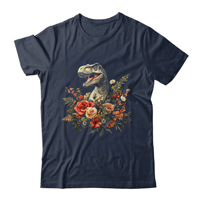 Trex Dinosaur Dino Floral Flower Aesthetic Women Girls Shirt & Tank Top | siriusteestore