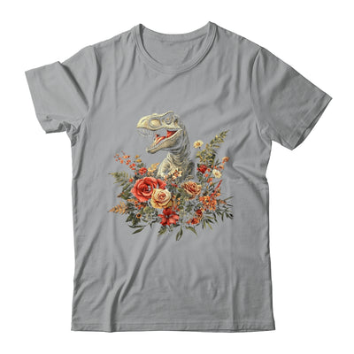 Trex Dinosaur Dino Floral Flower Aesthetic Women Girls Shirt & Tank Top | siriusteestore