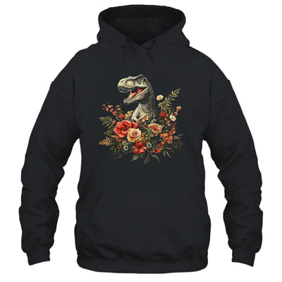 Trex Dinosaur Dino Floral Flower Aesthetic Women Girls Shirt & Tank Top | siriusteestore