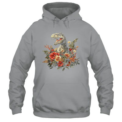 Trex Dinosaur Dino Floral Flower Aesthetic Women Girls Shirt & Tank Top | siriusteestore