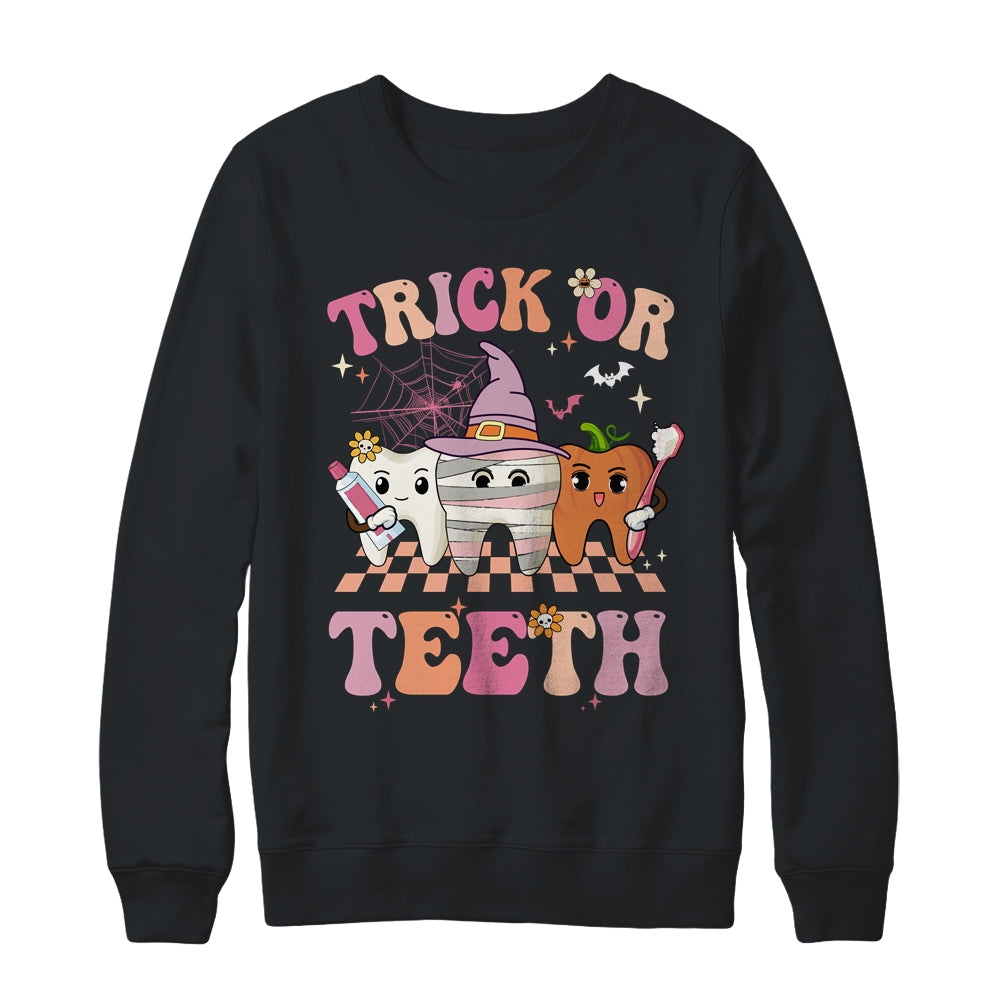 Trick Or Teeth Funny Dental Halloween Hygienist Assistant Shirt & Sweatshirt | siriusteestore