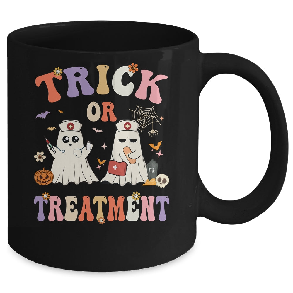 Trick Or Treatment Cute Ghost Paramedic Halloween Nurse Mug | siriusteestore