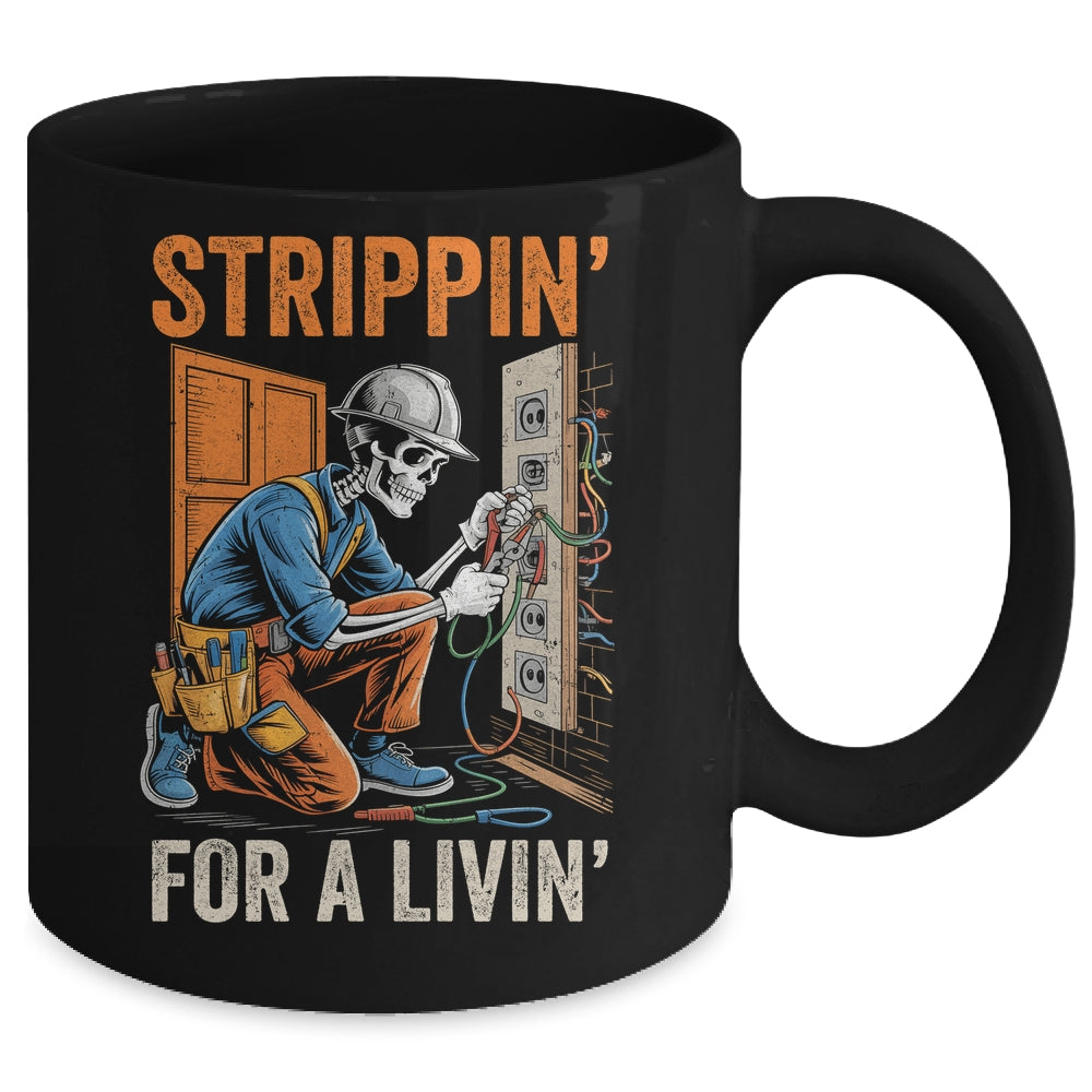 Trippin' For A Livin' Funny Skeleton Electrician Lover Mug | siriusteestore