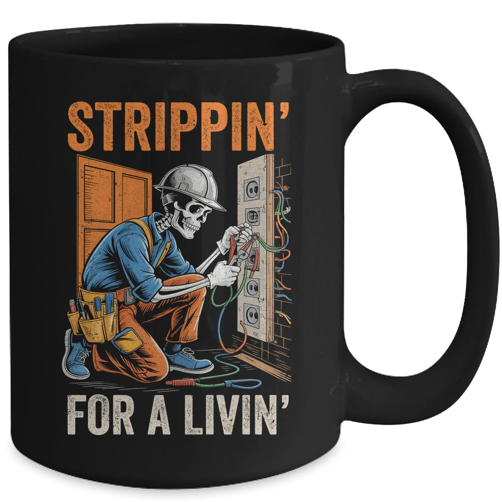Trippin' For A Livin' Funny Skeleton Electrician Lover Mug | siriusteestore