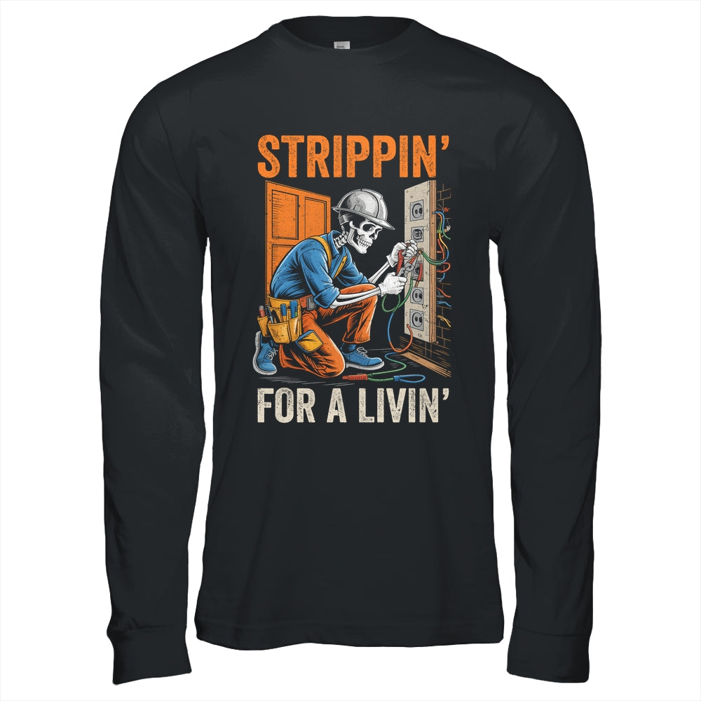 Trippin' For A Livin' Funny Skeleton Electrician Lover Shirt & Hoodie | siriusteestore