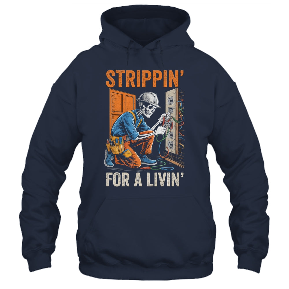 Trippin' For A Livin' Funny Skeleton Electrician Lover Shirt & Hoodie | siriusteestore