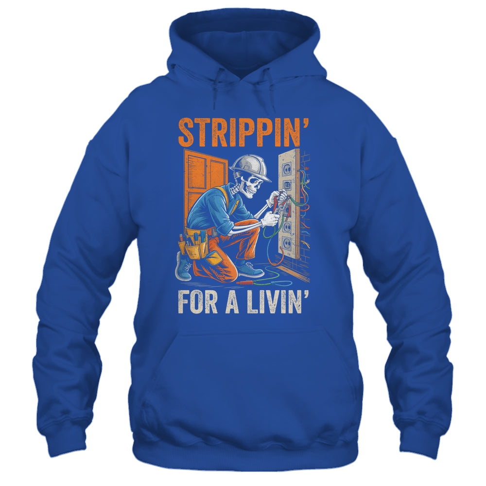 Trippin' For A Livin' Funny Skeleton Electrician Lover Shirt & Hoodie | siriusteestore