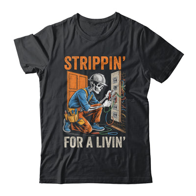Trippin' For A Livin' Funny Skeleton Electrician Lover Shirt & Tank Top | siriusteestore