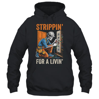 Trippin' For A Livin' Funny Skeleton Electrician Lover Shirt & Tank Top | siriusteestore