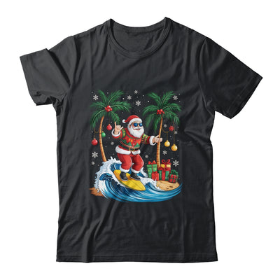 Tropical Christmas Palm Tree Surfing Hawaiian Santa Hawaii Shirt & Sweatshirt | siriusteestore