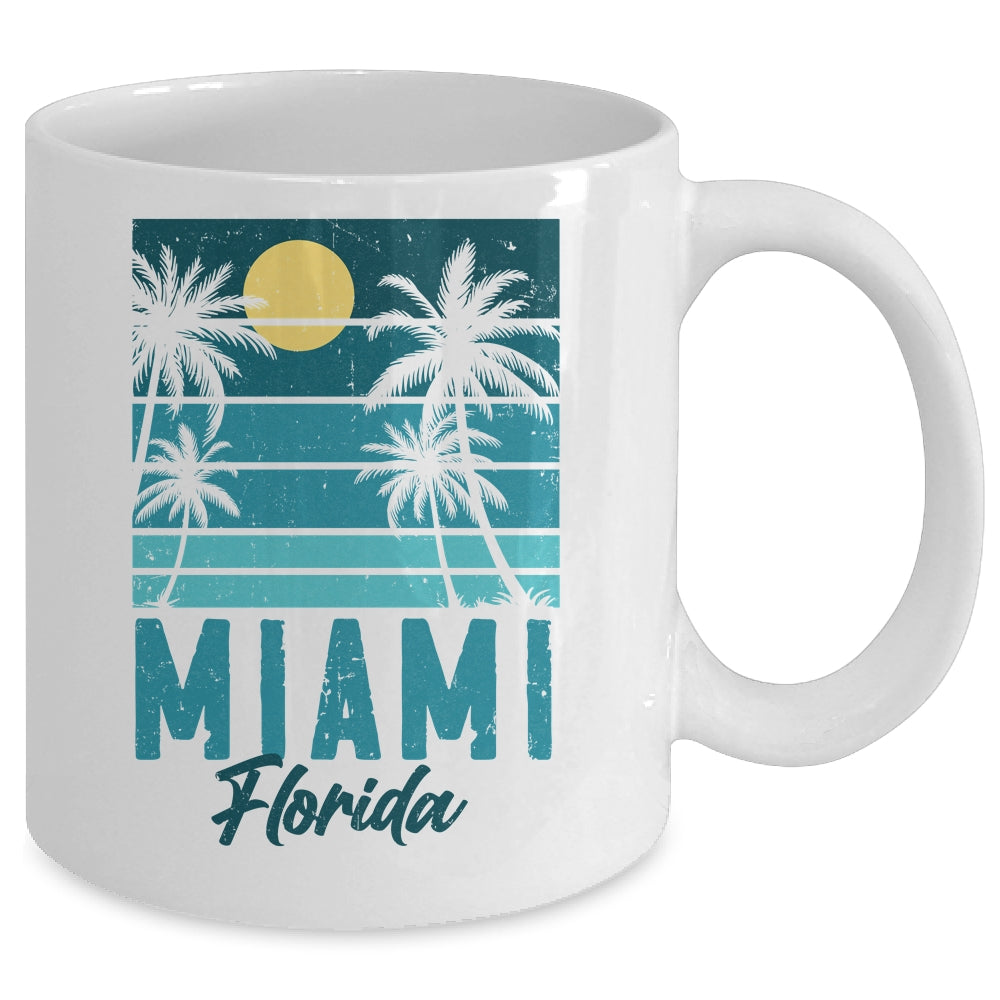 Tropical Summer Vacation Palm Trees Miami Beach Florida Mug | siriusteestore