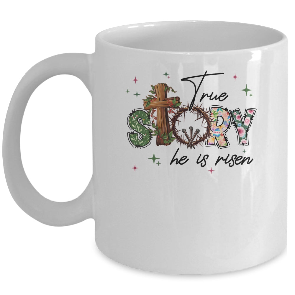 True Story He Is Risen Retro Easter Vintage Easter Christian Mug | siriusteestore