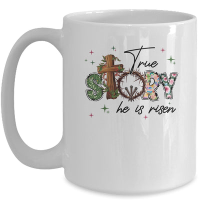 True Story He Is Risen Retro Easter Vintage Easter Christian Mug | siriusteestore
