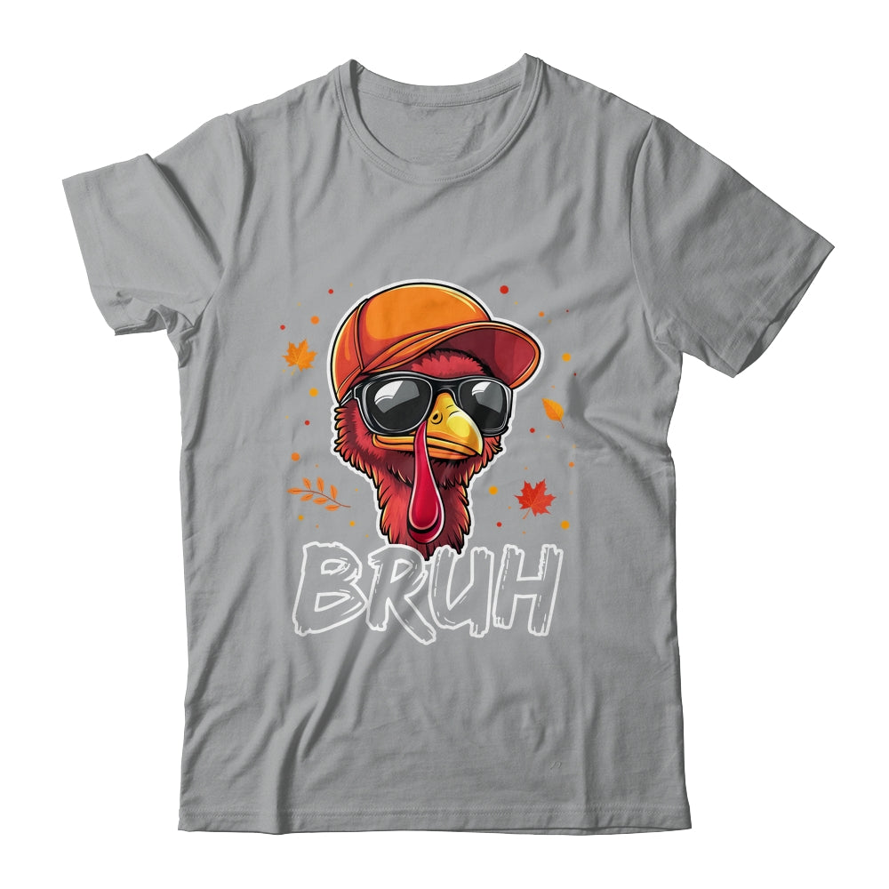 Turkey Face Thanksgiving Bruh Meme Boys Men Turkey Funny Shirt & Hoodie | siriusteestore