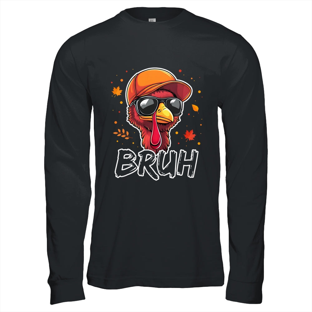 Turkey Face Thanksgiving Bruh Meme Boys Men Turkey Funny Shirt & Hoodie | siriusteestore