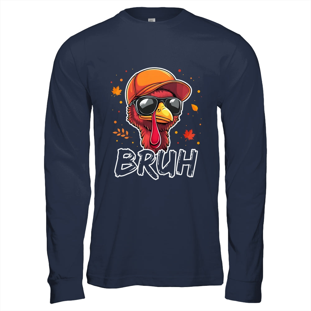 Turkey Face Thanksgiving Bruh Meme Boys Men Turkey Funny Shirt & Hoodie | siriusteestore