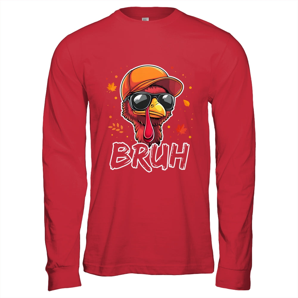 Turkey Face Thanksgiving Bruh Meme Boys Men Turkey Funny Shirt & Hoodie | siriusteestore