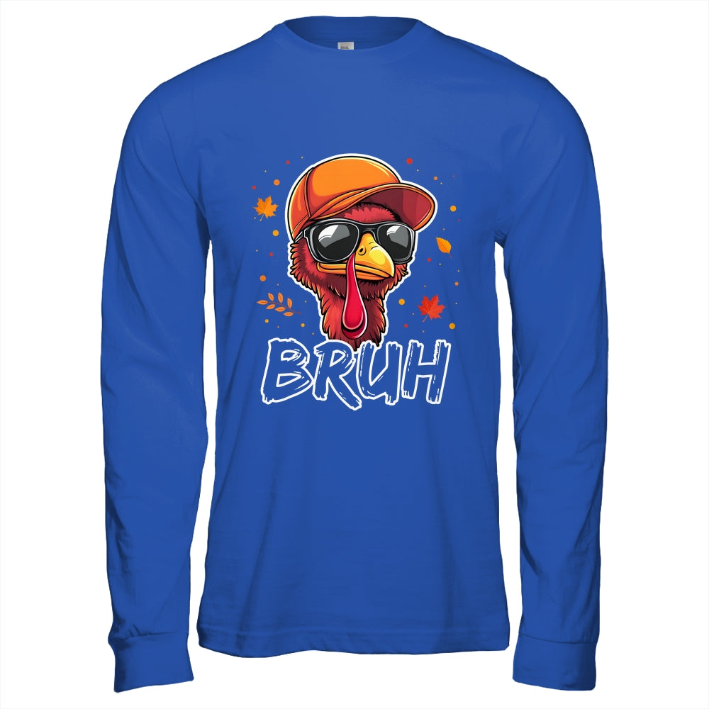 Turkey Face Thanksgiving Bruh Meme Boys Men Turkey Funny Shirt & Hoodie | siriusteestore