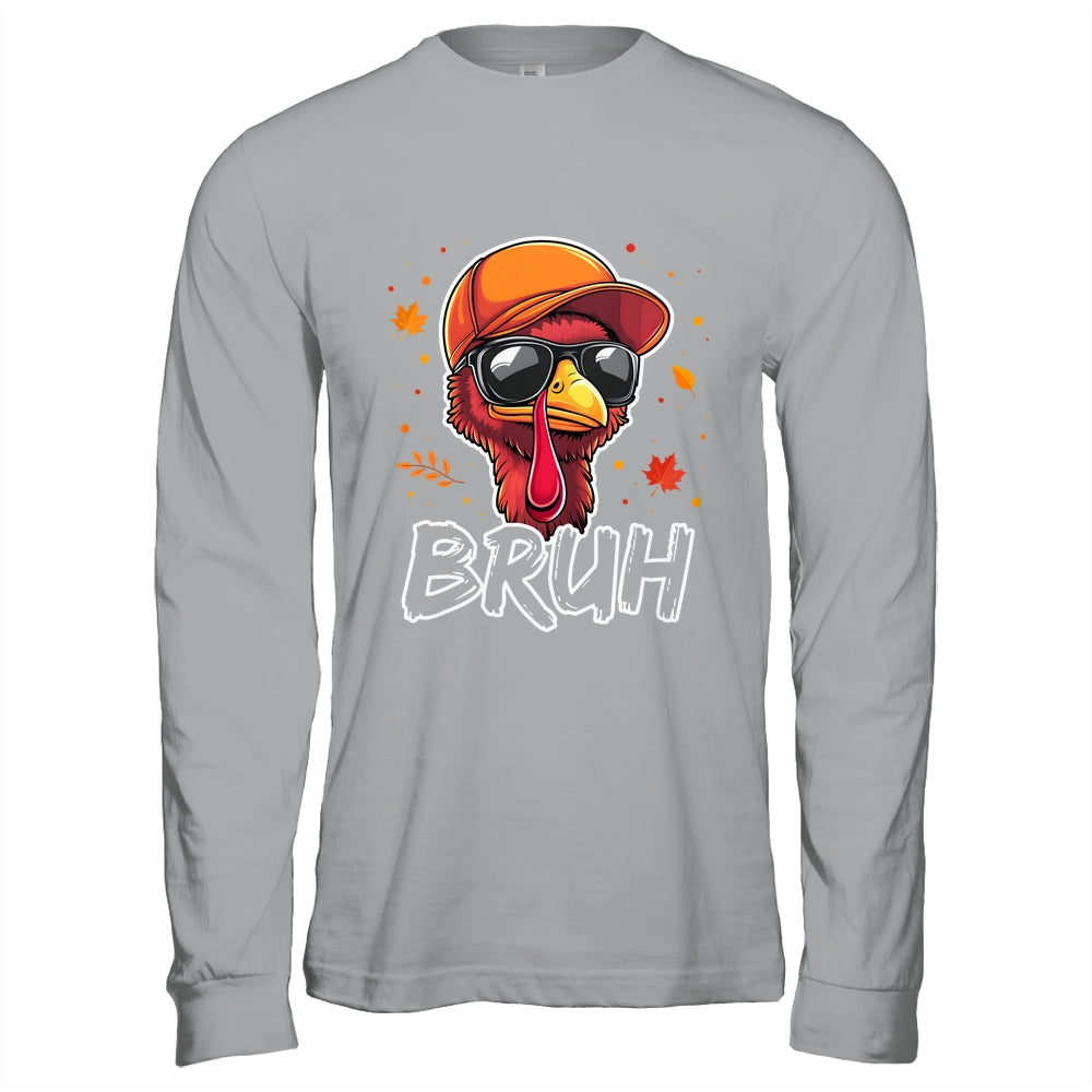 Turkey Face Thanksgiving Bruh Meme Boys Men Turkey Funny Shirt & Hoodie | siriusteestore