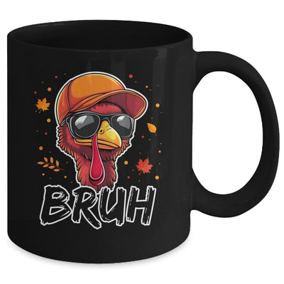 Turkey Face Thanksgiving Bruh Meme Boys Men Turkey Funny Mug | siriusteestore