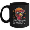 Turkey Face Thanksgiving Bruh Meme Boys Men Turkey Funny Mug | siriusteestore