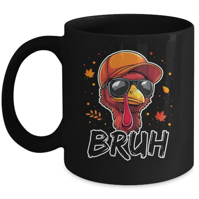 Turkey Face Thanksgiving Bruh Meme Boys Men Turkey Funny Mug | siriusteestore
