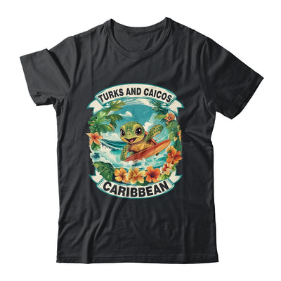 Turks And Caicos Caribbean Cute Sea Turtle Surfing Summer Vacation Shirt & Tank Top | siriusteestore