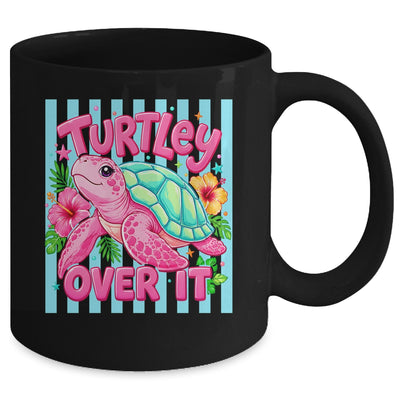 Turtley Over It Striped Turtle Preppy Sea Summer Vibes Floral Mug | siriusteestore