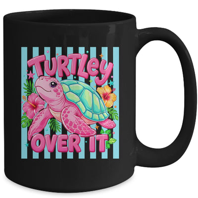 Turtley Over It Striped Turtle Preppy Sea Summer Vibes Floral Mug | siriusteestore