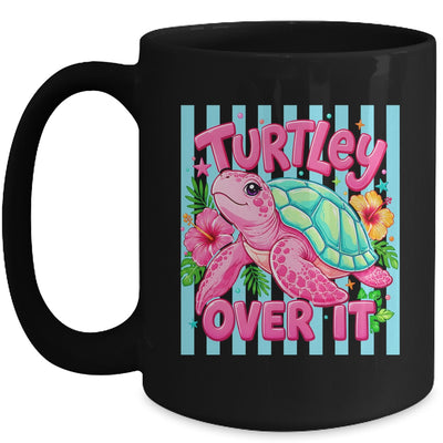 Turtley Over It Striped Turtle Preppy Sea Summer Vibes Floral Mug | siriusteestore
