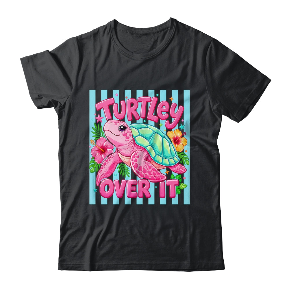 Turtley Over It Striped Turtle Preppy Sea Summer Vibes Floral Shirt & Tank Top | siriusteestore