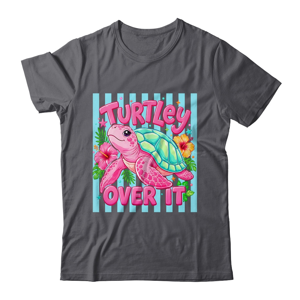 Turtley Over It Striped Turtle Preppy Sea Summer Vibes Floral Shirt & Tank Top | siriusteestore